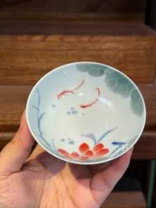 Red Fish & Lotus Tea Cup — view 3