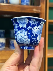 A Thousand Flowers Hexagonal Tea Cup — view 2