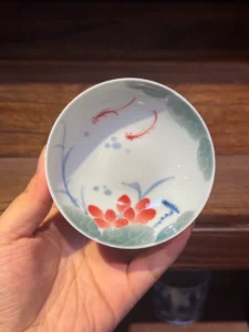 Red Fish & Lotus Tea Cup — view 6