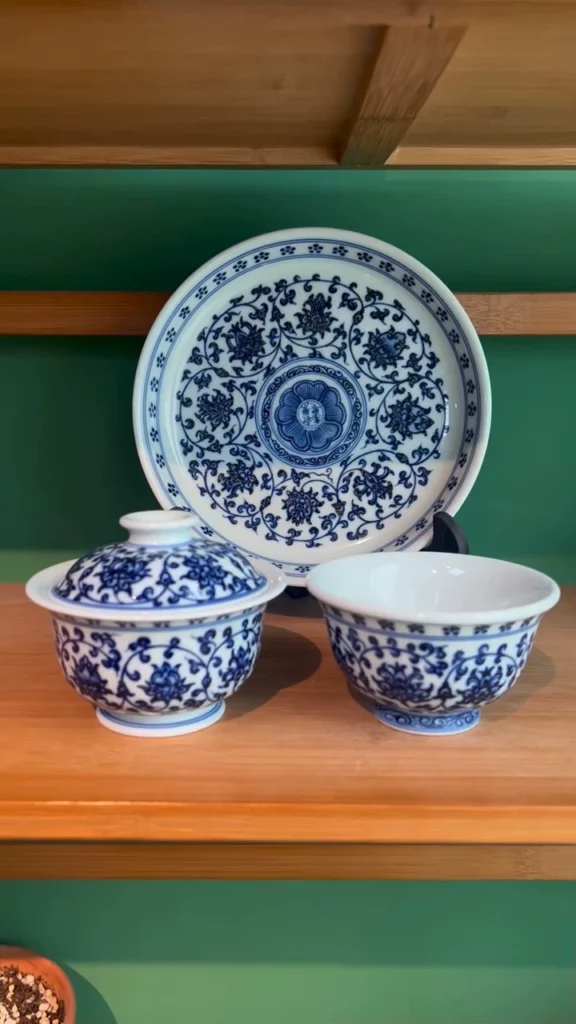 Scrolling Lotus Tea Set