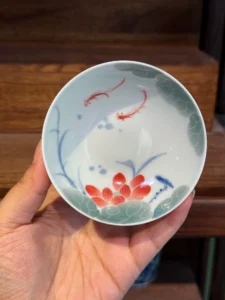 Red Fish & Lotus Tea Cup — view 4